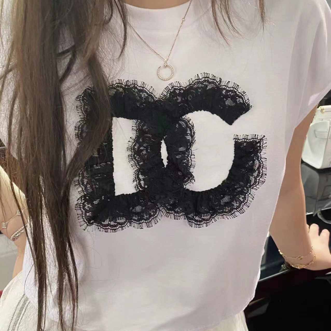 

Womens Designer Lace Letters Vest Tee T Shirt Letter Sleeveless Woman White Tanks Summer Clothing Fashion Pure Cotton Letter Top, Customize