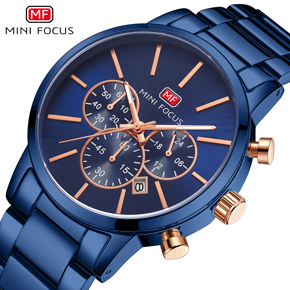 

MINI FOCUS Fashion Mens Watches Top Brand Luxury Watch Men Waterproof Stainless Steel Quartz Sport Male Clocks Relogio Masculino