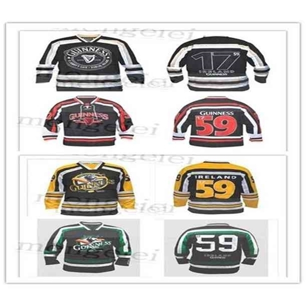 

C26 Nik1 Custom 2020 Vintage Ireland Guinness Touca 59 Hockey Jersey Embroidery Stitched Customize any number and name Jerseys, Picture color