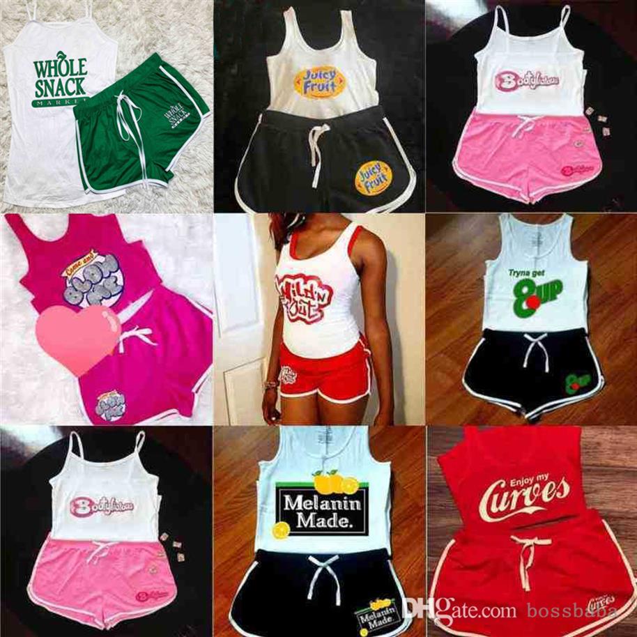 

Plus Size Designers Women Tracksuits Two Piece Short Pants Printed Suspender Sexy Yoga Pants Set Shorts Outfits Clothes280F, 09