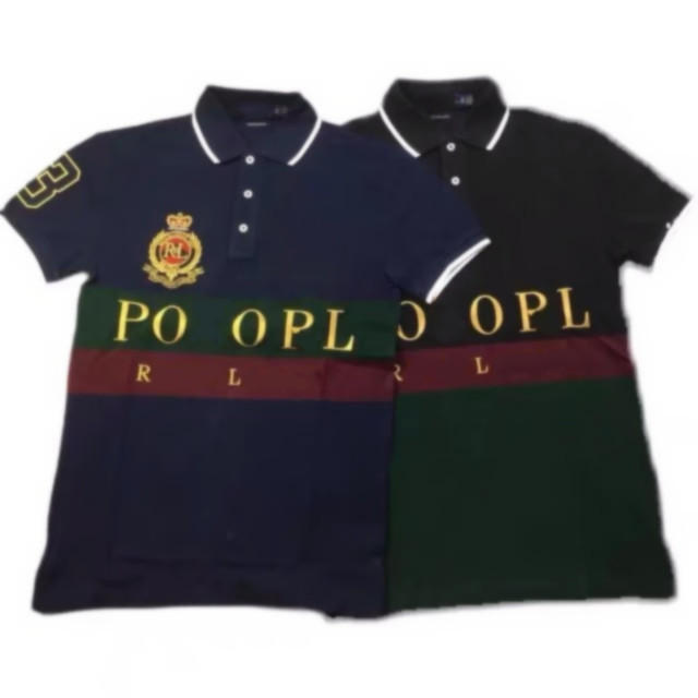 

Direct Summer Large Size Ball Cotton Polo Shirt Small Size Colorblock Striped Men's Lapel Short Sleeve T-Shirt High Quality S-5XL, Ts463-1