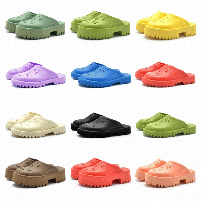 

Perforated Platform Slipper Sandal Shoe For Woman Man G Sliders Pattern Sandals Rubber Flats Slippers Casual Shoes Designer Womens Mens G3 Black White Red Slide, 10