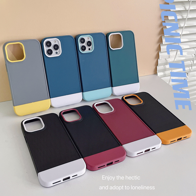 

3 in 1 Contrast Solid Color Shockproof Cases Hybrid Soft Silicone Camera Lens Raised Protection Back Cover For iPhone 13 12 11 Pro Max XR X XS Max 7 8 Plus SE2, Black/white