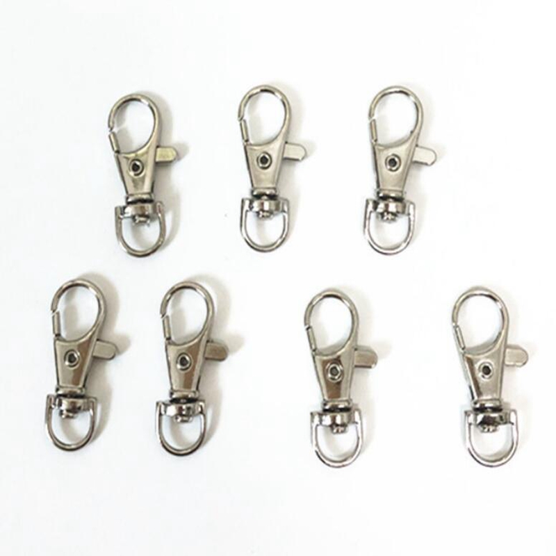 

Silver Bronze Swivel Lobster Clasp Clips Key Hook Keychain Split Key Ring Findings Clasps For Keychains Making Punk Hip Hop Gift Bijoux Components 32mm