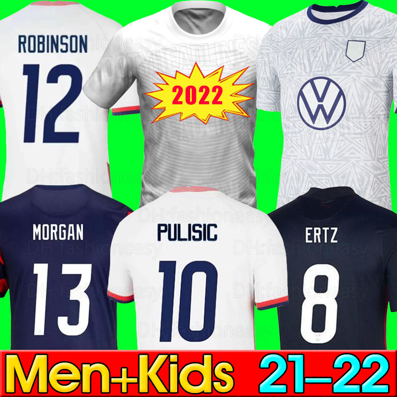 

PULISIC MCKENNIE Soccer Jersey AARONSON 20 21 22 Sargent MORGAN LLOYD America Football jerseys Shirt Camisetas woman men KIDS DEST MUSAH UsAs Robinson ARRIOLA PEPI, P02 21 22 away
