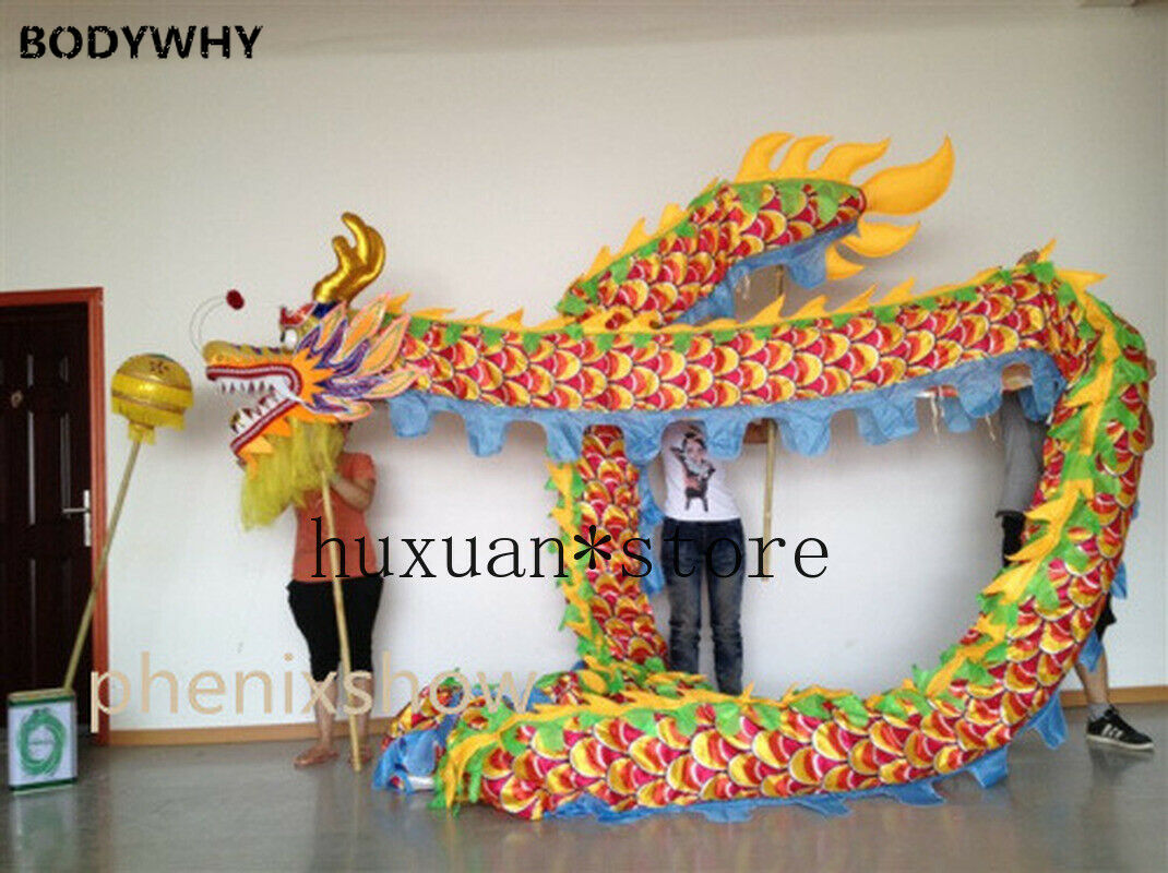 

Mascot doll costume 4M Red Kid Size Chinese Dragon Dance Silk Folk Festival Costume Mascot Chinese Folk Art Celebrate Props, Flower