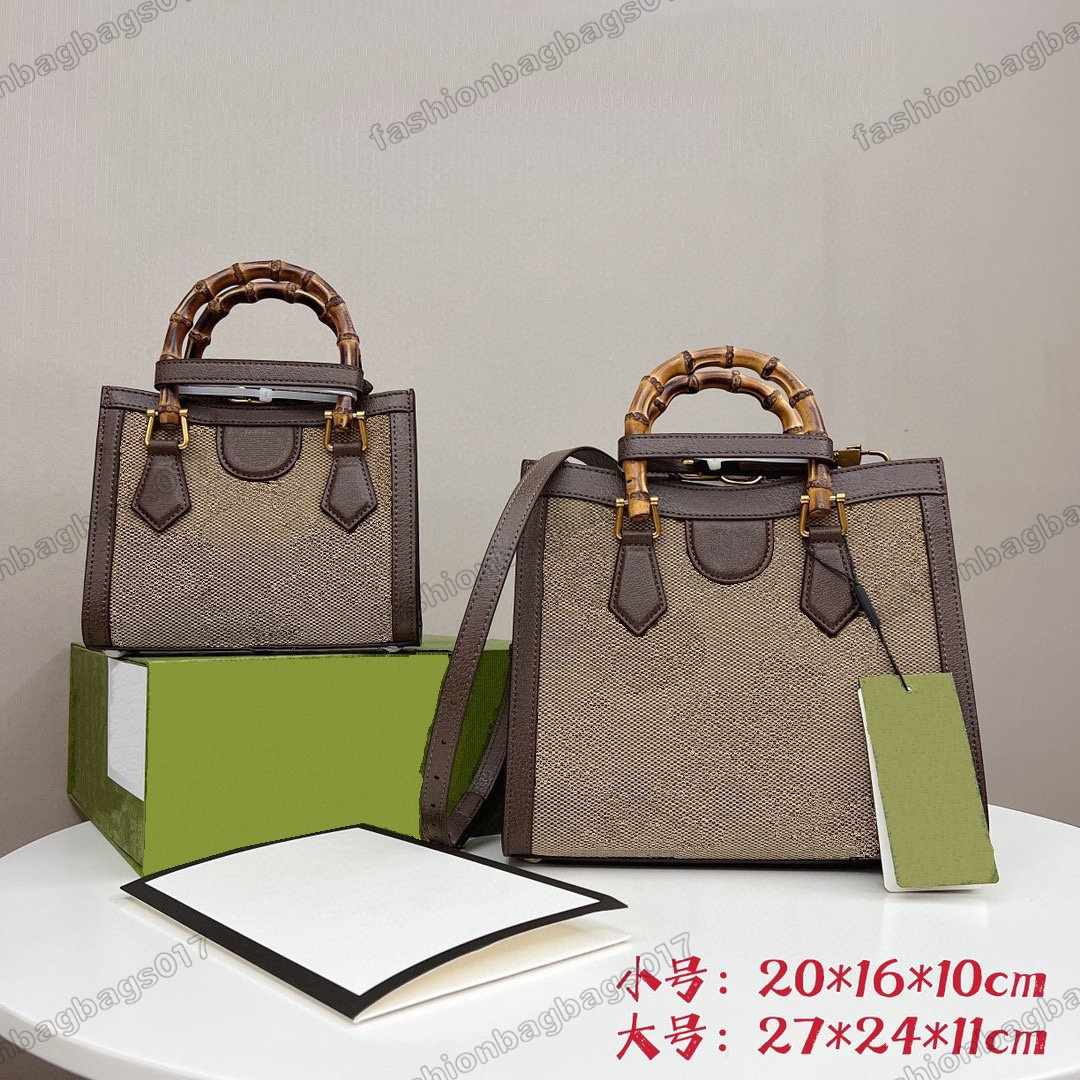 

Diana Bamboo Designers Tote Bag Letter Canvas Vintage Business Shopping Bag Womens Handbags Purses Shoulder Bags Classic Style Medium Crossbody