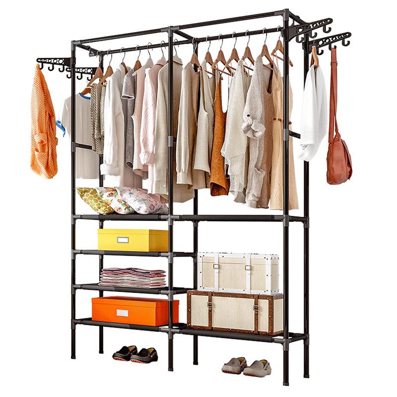 

Hooks & Rails Clothes Hanger Coat Rack Floor Storage Wardrobe Clothing Drying Racks Porte Manteau Kledingrek Perchero De Pie