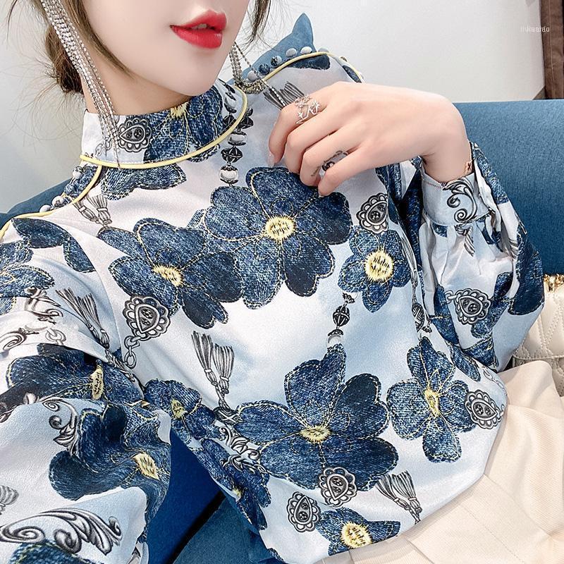 

Women' Blouses & Shirts Blouse Women Autumn 2022 Office Lady Korea Style Long Sleeve Chiffon Floral Print Loose Blusas Womens Tops And, As picture