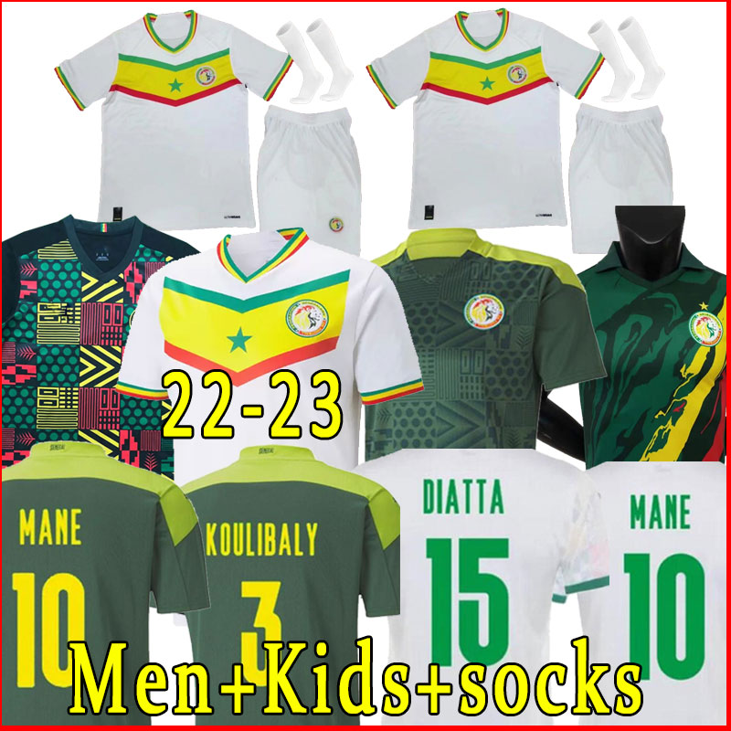 2022 Sénégal Soccer Jerseys Cup Team National Team 1 Star World Koulibaly Gueye Kouyate Sarr Maillot de Foot Men Kit 21 22 23 Football Shirt Home