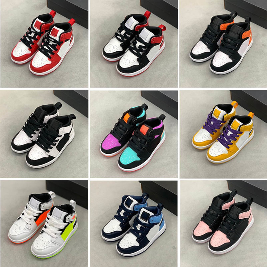 

TopQuality Jumpman J1 Kids Basketball Shoes Jordns 1s Trainers Infants Game Royal Scotts Obsidian Chicago Bred Sneakers Mid Tie-dye Child Chaussures Zapatos