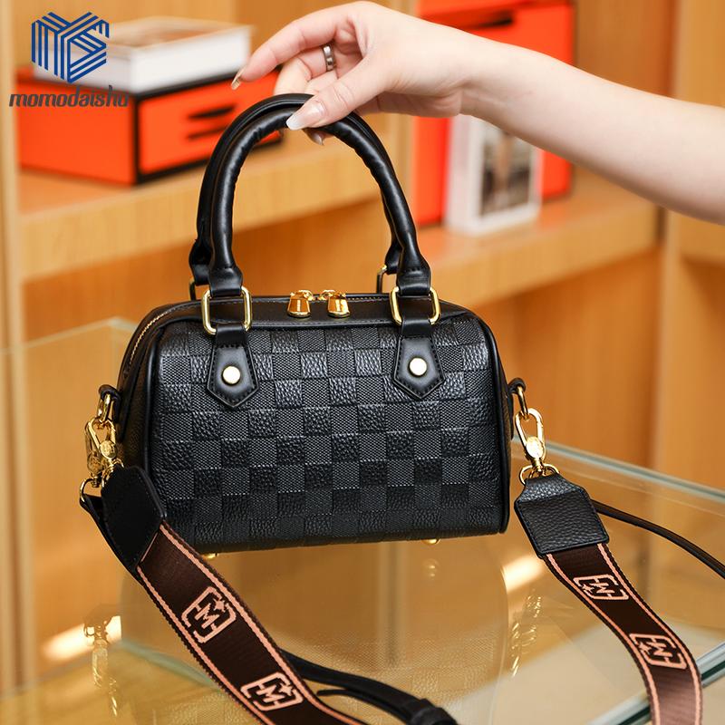 

Evening Bags High Quality Shoulder Messenger All-match Boston Bag Soft Leather Women's Solid Color Luxury Designer HandbagEvening, Black