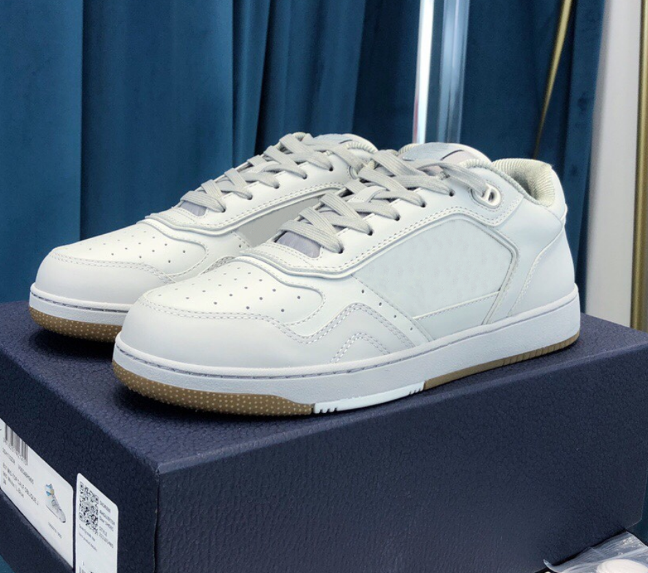 

B27 Low-Top Sneaker Oblique Galaxy Luxury Designer Shoes Leather Shoes Men Rubber Sole White Navy Blue, Color 3
