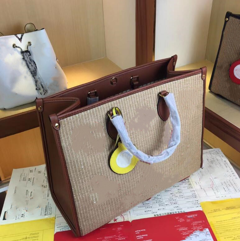 

Designer bags onthego Handbags totes crossbody Shoulder Bag Women on the go pocket Genuine Leather Monograms woven Giant embroidery Louiseity Viutonity M57644, Extra shipping