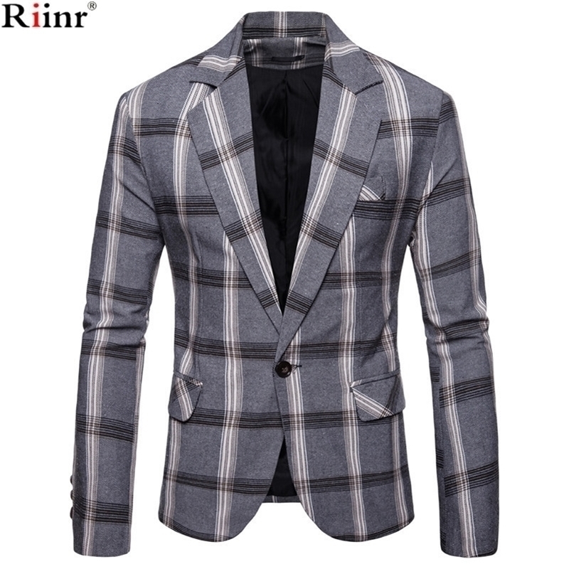 

Riinr Brand Autumn Men Casual Blazer Suit Mens Cotton Suit Jacket Slim Fit Mens Classic Smart Casual Blazer For Male 201104, Navy