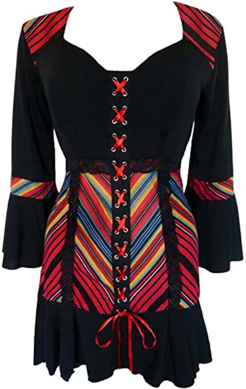 

Tops & Tees Victorian Gothic Bohemian plus-size Cabaret bodice, Photo color