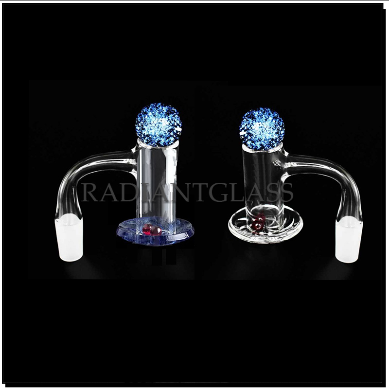 

Two Styles Full Weld Beveled Edge Blender Smoking Quartz Banger 20mmOD Seamless Nails With Glass Marbles & 2pcs 6mm Ruby Terp Pearls 45&90 Degree For Bongs Dab Oil Rigs