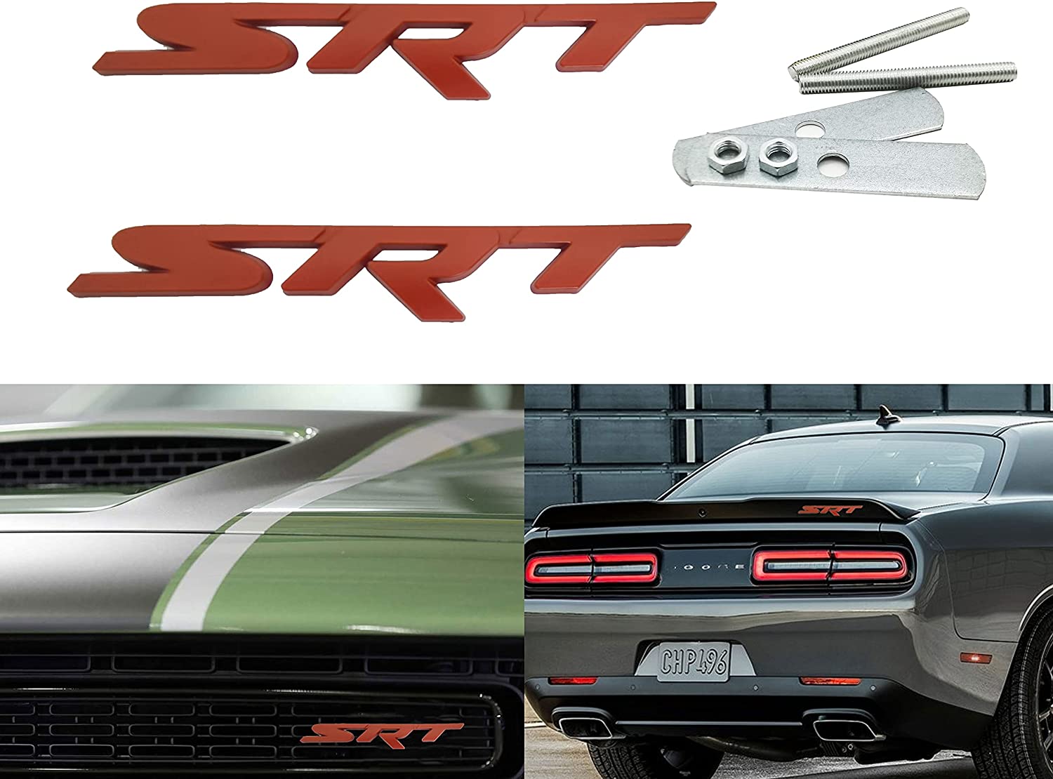

Srt Grille Trunk Front Rear Emblems Badge, Black