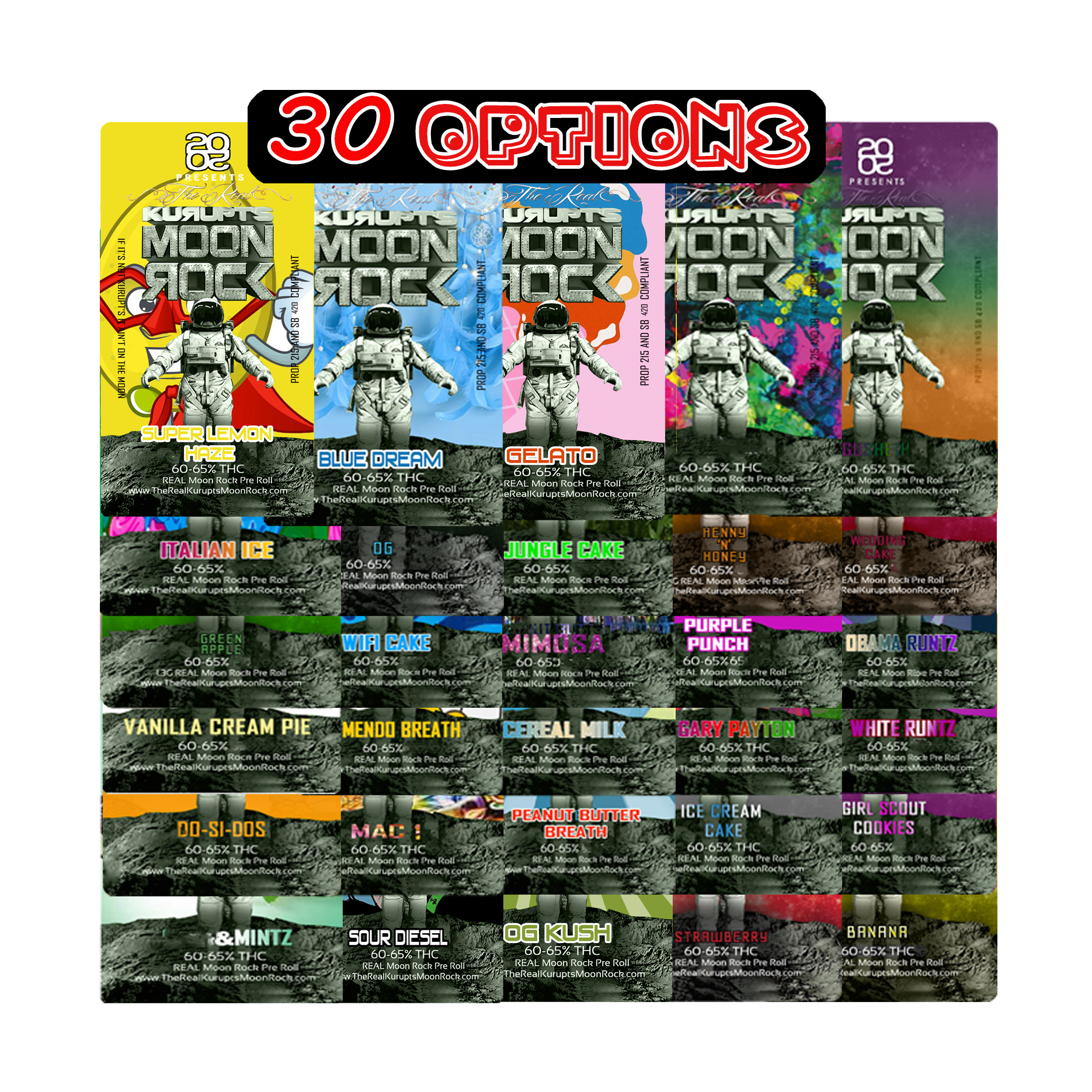 

2020 Presents Real Moon rock Pre roll Glass Tube Labels Sticker pre rolled cones pre-rolls packaging