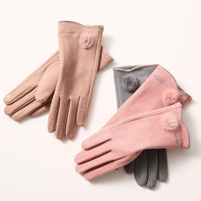 

Five Fingers Gloves Warm Ms DE Winter Wool Han Edition Sports Outdoor Cycling Thickening Touch-screen Driving