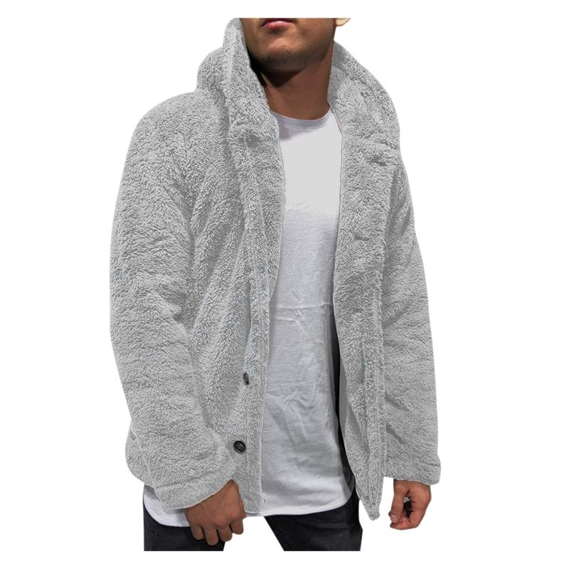 

Men's Jackets 2022 Winter Warm Men Thick Hoodies Tops Fluffy Fleece Fur Hooded Coat Outerwear Long Sleeve Cardigans Sweatshirts, Black;brown