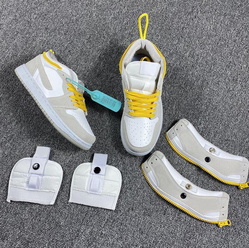 

High Switch Basketball Shoes zipper Purple Pulse 1 1s OG Light Smoke Grey Neon womens Mens CW6576-100 Athletic Sneakers Dress Shoe