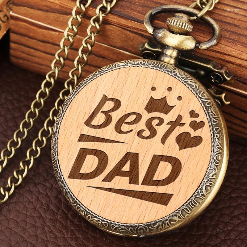 

Pocket Watches Dad Hero Father Laser Engraved Wood Quartz Watch Necklace Birthday Father's Day Gift For From Daughter Son KidsPocket, Super dad