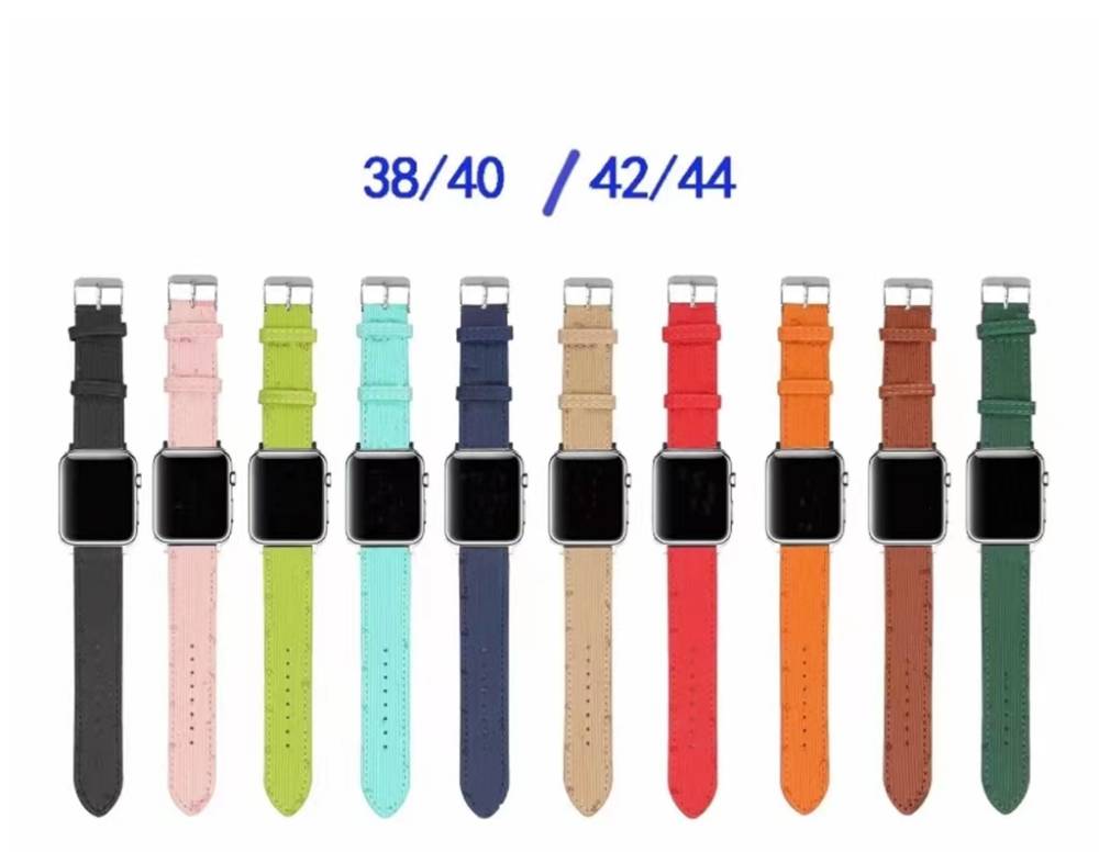 

cases Top Designer Luxury Strap Gift Watchbands for Watch Band 42mm 38mm 40mm 44mm iwatch 3 4 5 SE 6 7 bands Leather Bracelet Fashion Wristband Print Stripes watchband, Customize