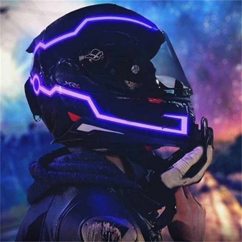 

Motorcycle Bike Helmet LED cold light Strip EL Sticker Waterproof 4 Flashing