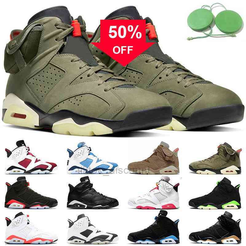

2022 Jumpman 6 Basketball Shoes 6s Mens Sneakers Carmine Black Infrared Electric Green British Khaki Medium Olive Sports Shoe With Tag a, #12 british khaki 40-47
