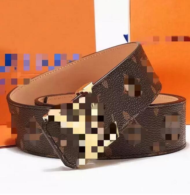 

Fashion leather belt Luxury accessories high quality smooth buckle men's and women's butt belt jeans designer box 3.8CM Louìs Vuìtton belt, With box