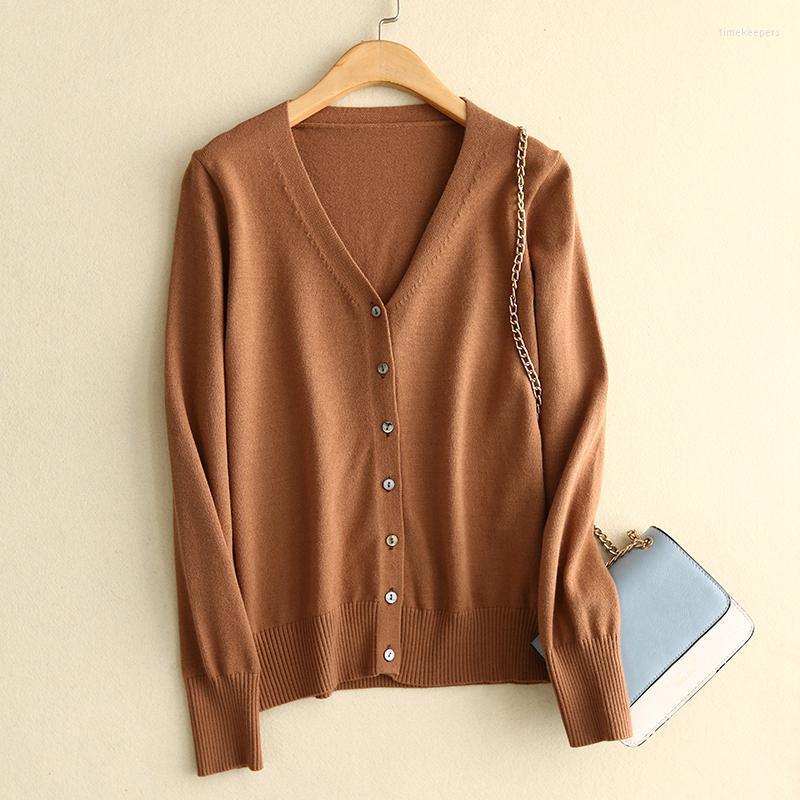

Women' Knits & Tees Women Autumn Cardigans Sexy V-Neck Good Quality Long Sleeve Thin Sweater Female Tops Ropa MujerWomen' Time22, Sky blue