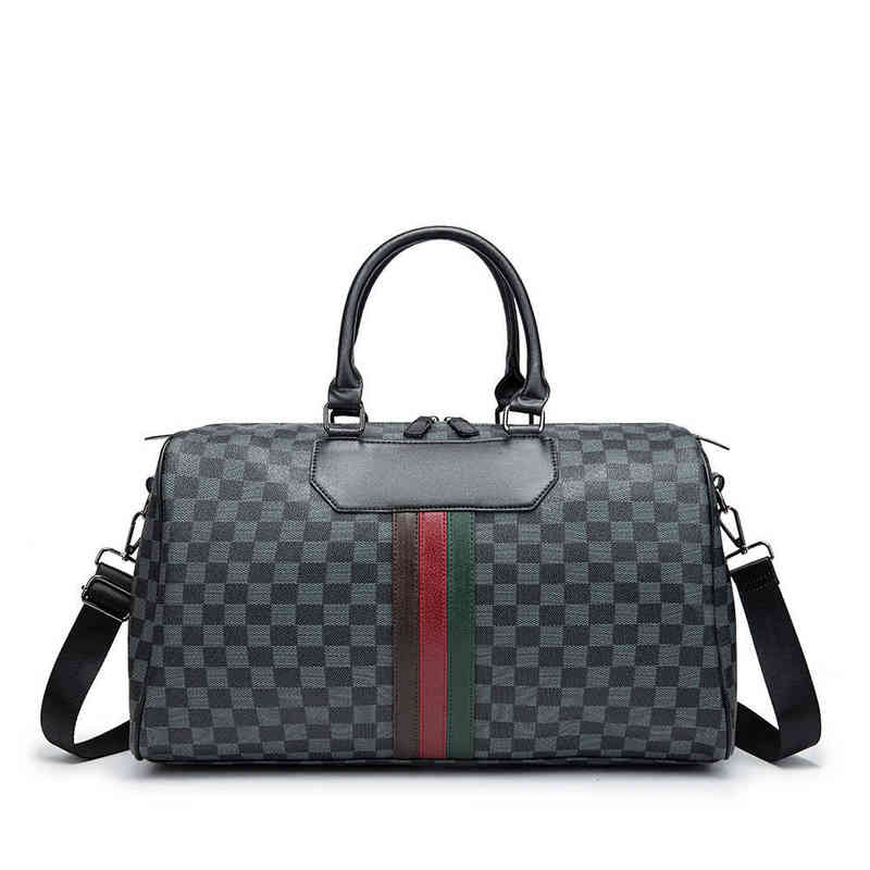 

HBP duffel bags Travel Bag Portable Large Capacity Light Fitness Men's Travel Luggage Travel Bag Korean Version 220806, Black plaid