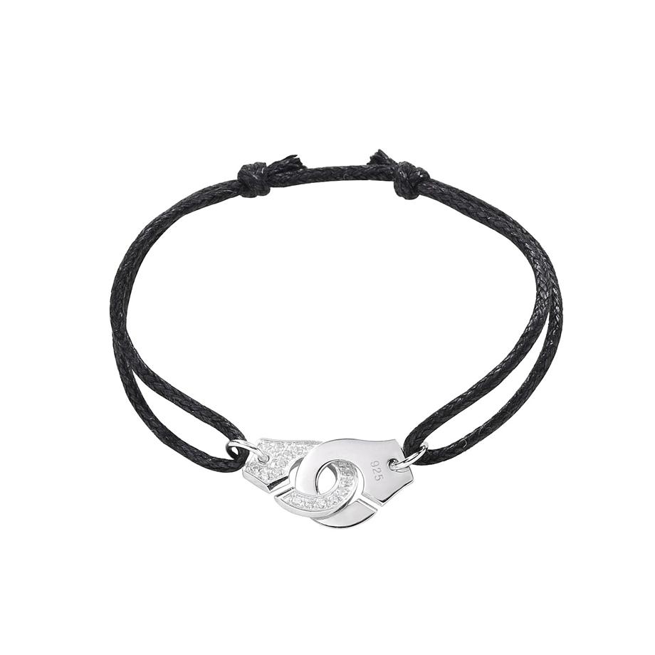 

Silver Handcuff Bracelet 925 Sterling Silver Wedding Bracelets For Women And Men Menottes Adjust France Style Jewelry2210