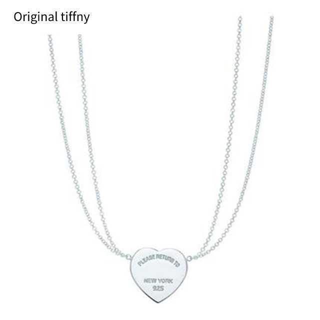 

Necklace 925 Silver Pendant Necklaces Female Jewelry Exquisite Craftsmanship Classic Blue Heart Luxury