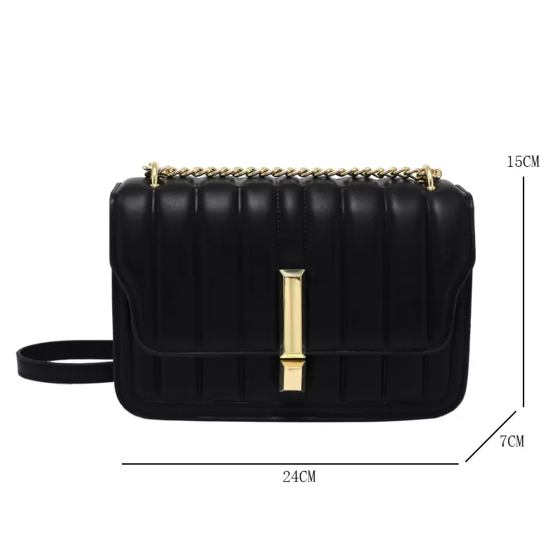 

Women Leather Shoulder Bags Luxury Brand Chain Flap Crossbody Bag for Girls Plaid Handbags Solid Color Female Messenger Bag Sac, Sky blue
