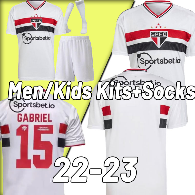 

2022 2023 Sao Paulo Soccer Jerseys LUCIANO MIRANDA Rafinha Eder LUCIANO ALISSON NIKaO GABRIEL G.SARA 22 23 football men shirt Full set Socks kIDS, Home