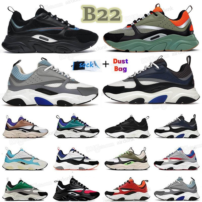 

B22 Fashion Designer Casual Shoes Men Women Top Leather Canvas Calfskin Sneakers Obliques White Technical Knit Retro Patchwork Trainers Platform Shoe With Dust bag, I need look other product