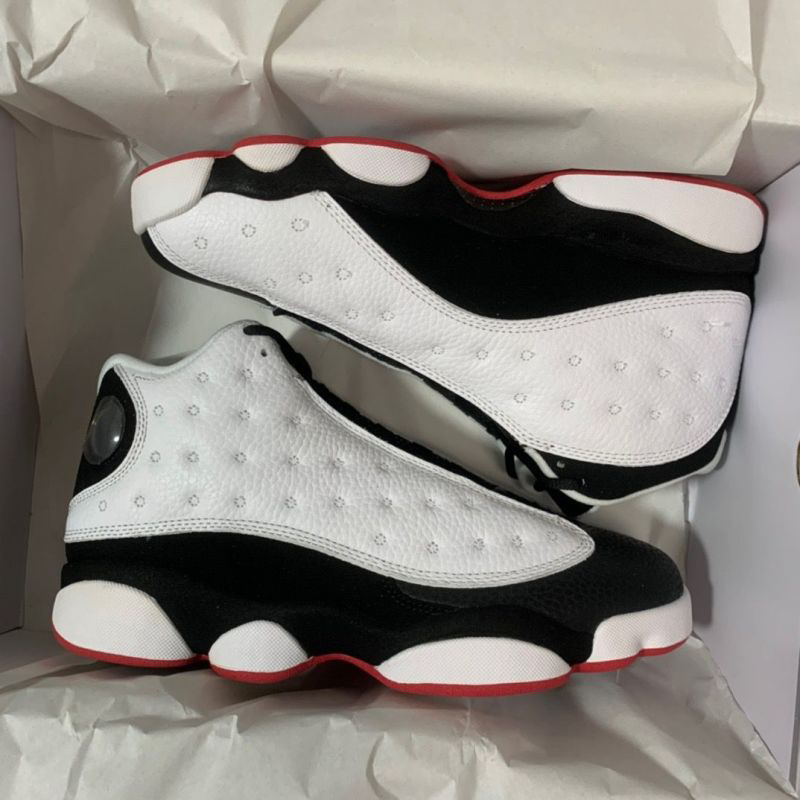 

Original Mens 13 Basketball Shoes Men Jumpman Black Cat bred Chicago Court Purple Flint He Got Game Hyper Royal Obsidian playground Trainers Sneakers, Atmosphere grey