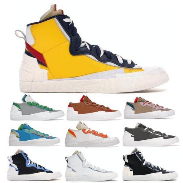 

Blazers Low Sacais Basketball Shoes Sneaker 77 Mid Black Patent Leather Reed British Tan Classic Green Neptune Blue 2022 Men Women Trainer size 46, White