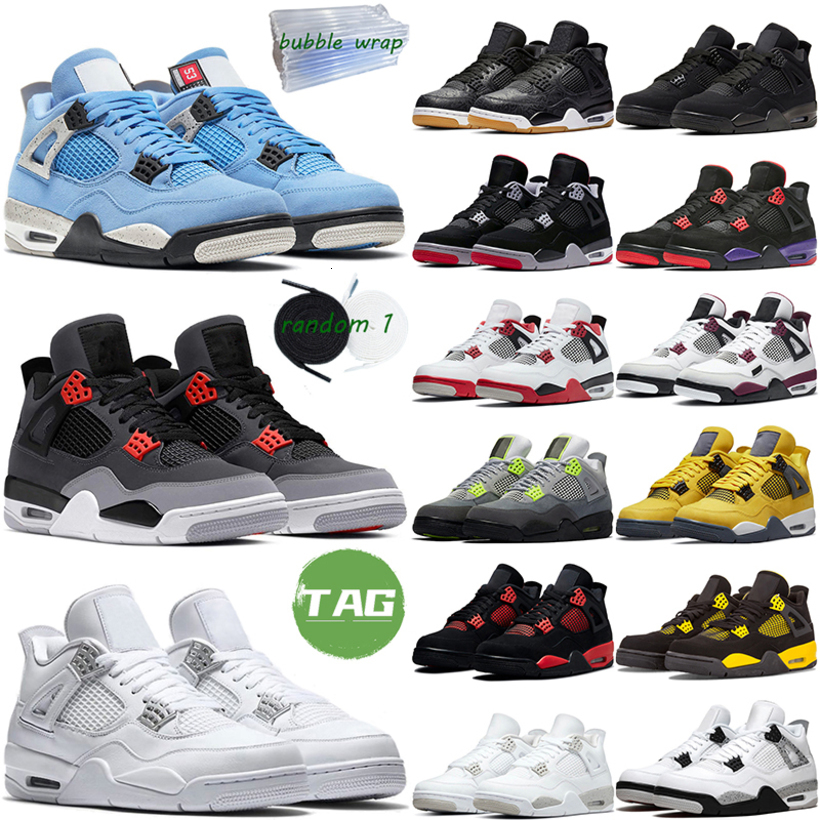 

Top Quality 4s Basketball Shoes Men Women Black Cat 4 Infrared Lightning Safety Pure Money Red Thunder Purple White Oreo Sports Trainer, #31