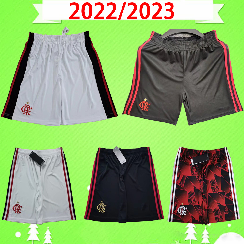

2022 2023 flamengo soccer shorts PATAMÁ GUERRERO DIEGO VINICIUS JR GABRIEL 22 23 flamenco home away third white red black Football pants TOP Thailand, 2022/2023 home
