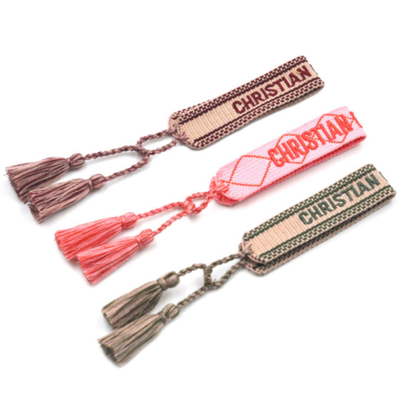 

Brand Designers d Adjustable Bracelet Luxury Woven Friendship Bangle for Women Men Vintage Braided Bangles Embroidery Tassel Bracelets Jewelry Number 96-114 Herm