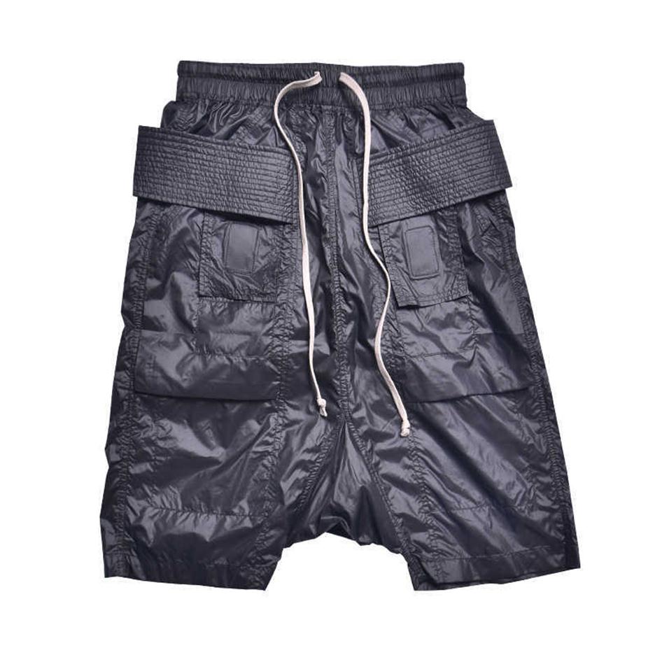 

Men's Shorts Ro 2022 new ultra-thin nylon double ring Capri Pants loose Harlan crotch shorts dark resistance span241O, Black