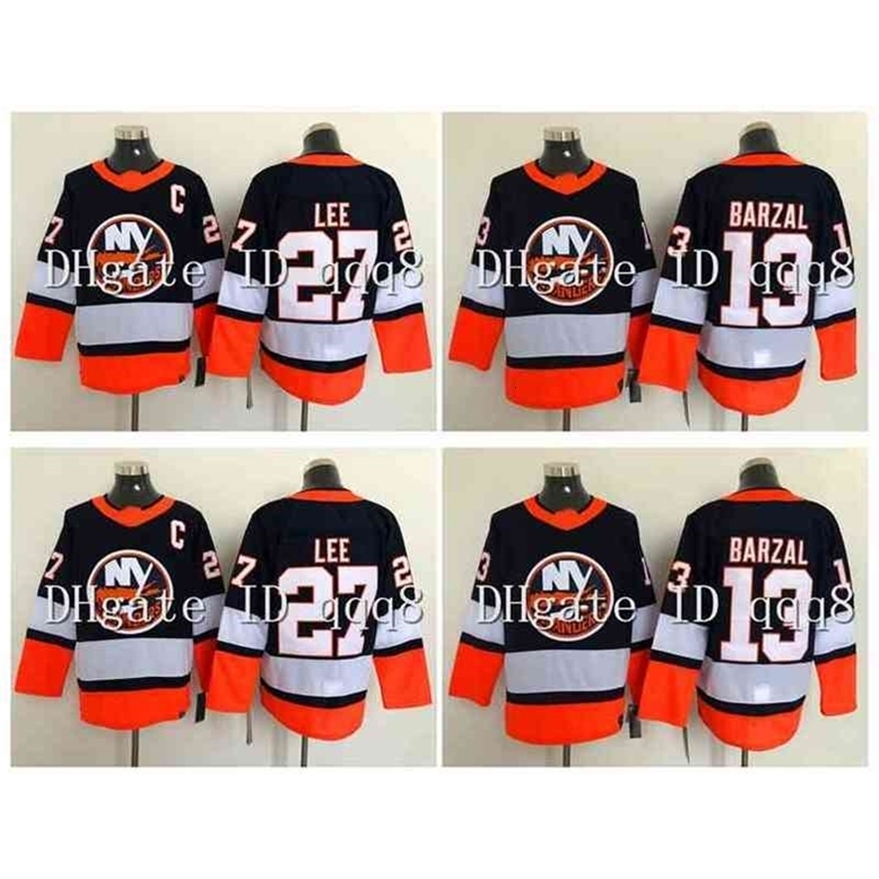 Xfl2020 95 13 Mathew Barzal Jersey 27 Anders Lee 2021 Reverse Retro Hockey Jersey