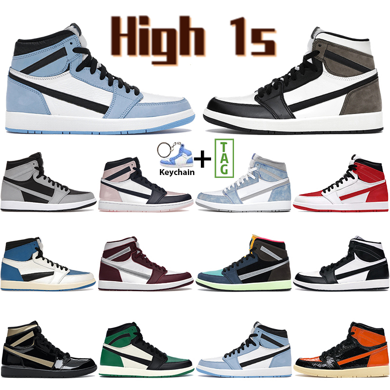 

Jumpman 1s high sports basketball shoes mens women hyper royal university blue bred black toe dark mocha shadow daimond denim obsidian chicago casual running shoes, Watermelon