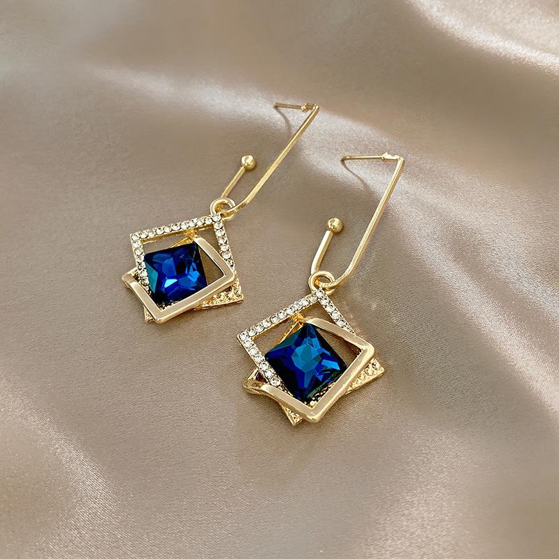 

Dangle & Chandelier Long Fashion Geometric Hollow Square Senior Drop Earrings Contracted Fresh Crystal Trend Joker Women JewelryDangle