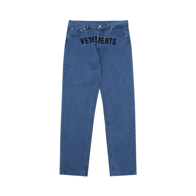 

Blue Jeans Men Women 1 High Quality Washed Pants Embroidered Waist Patch Label Jeans Trouser, Black
