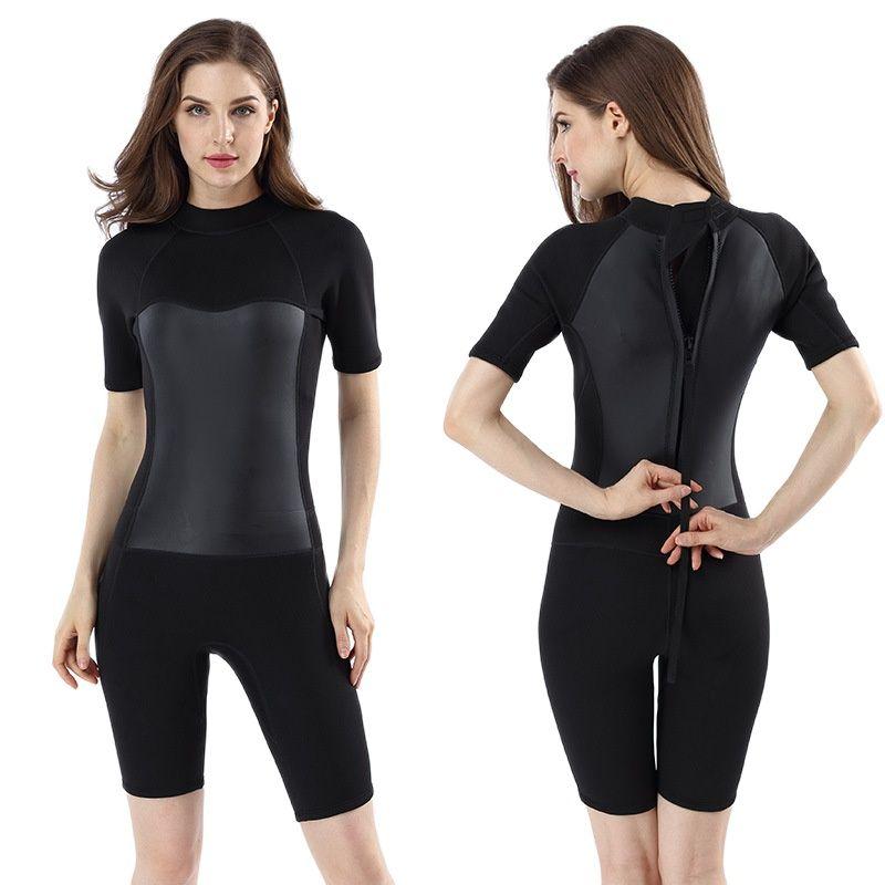 

Women' Swimwear 2mm Neoprene Wetsuit Women' Short Sleeve Scuba Diving Suit One Piece Swimsuit Spearfishing Snorkeling Surfing WetsuitW, My071