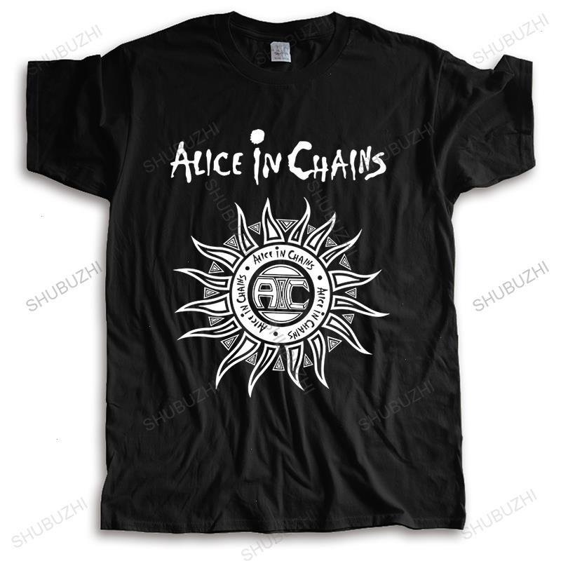 

Men Crew Neck Tops Fashion Cotton Alice In Chains Sun Logo Mens Unisex T-shirt Casual Loose Style Bigger Size, Carbon